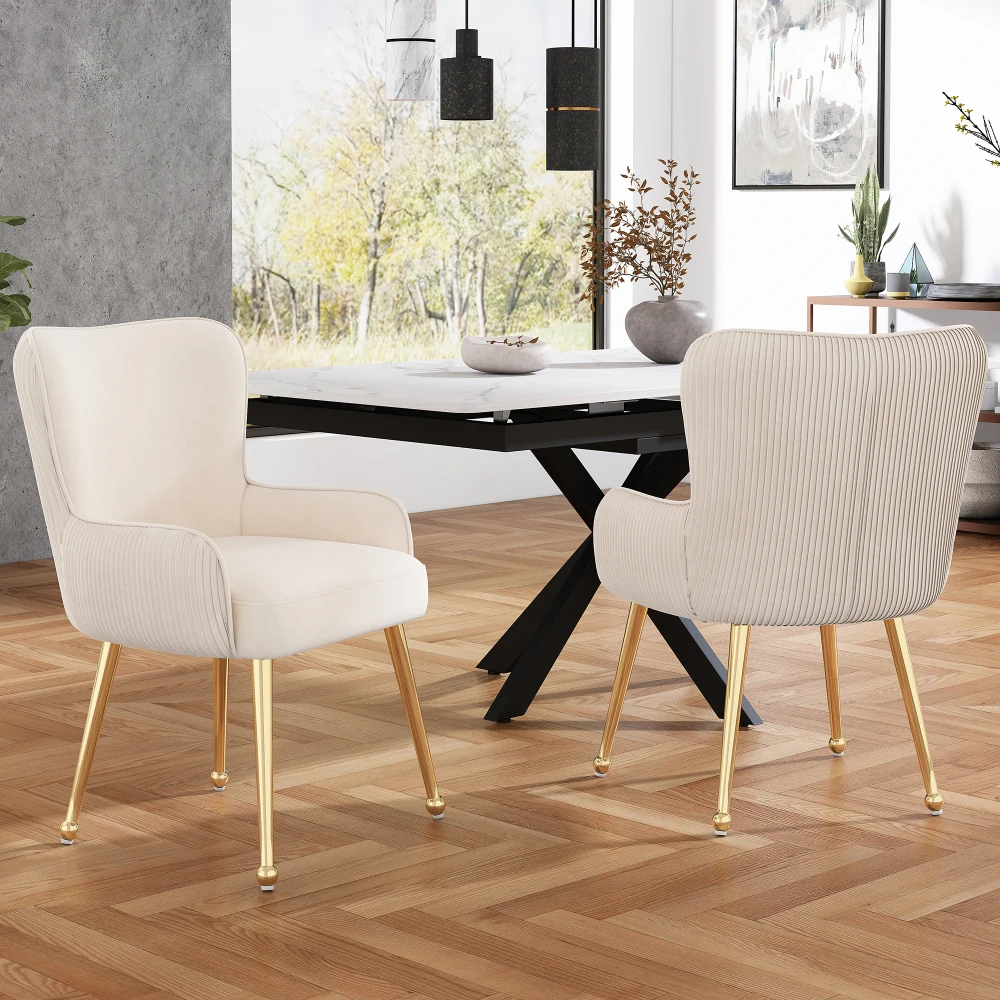 2er-Set, 6 Esszimmerstühle mit Armlehnen, Taillenstütze, verstellbare Füße für Komfort, perfekt für Wohnzimmer, Schlafzimmer, Lounge