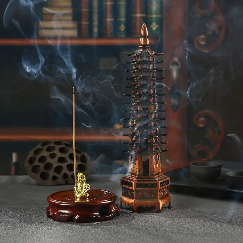 Wenchang Tower Line Incense Burner Household Indoor Vertical Incense Insertion Seat Home Antique Incense Burner Decoration ZE572