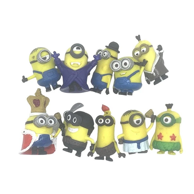 Mini Cápsula Brinquedos para Crianças, Miniones desprezíveis, 3D Eye, Action Figures, Presentes Clássicos de Natal, Reino Kawai, 10Pcs por Conjunto