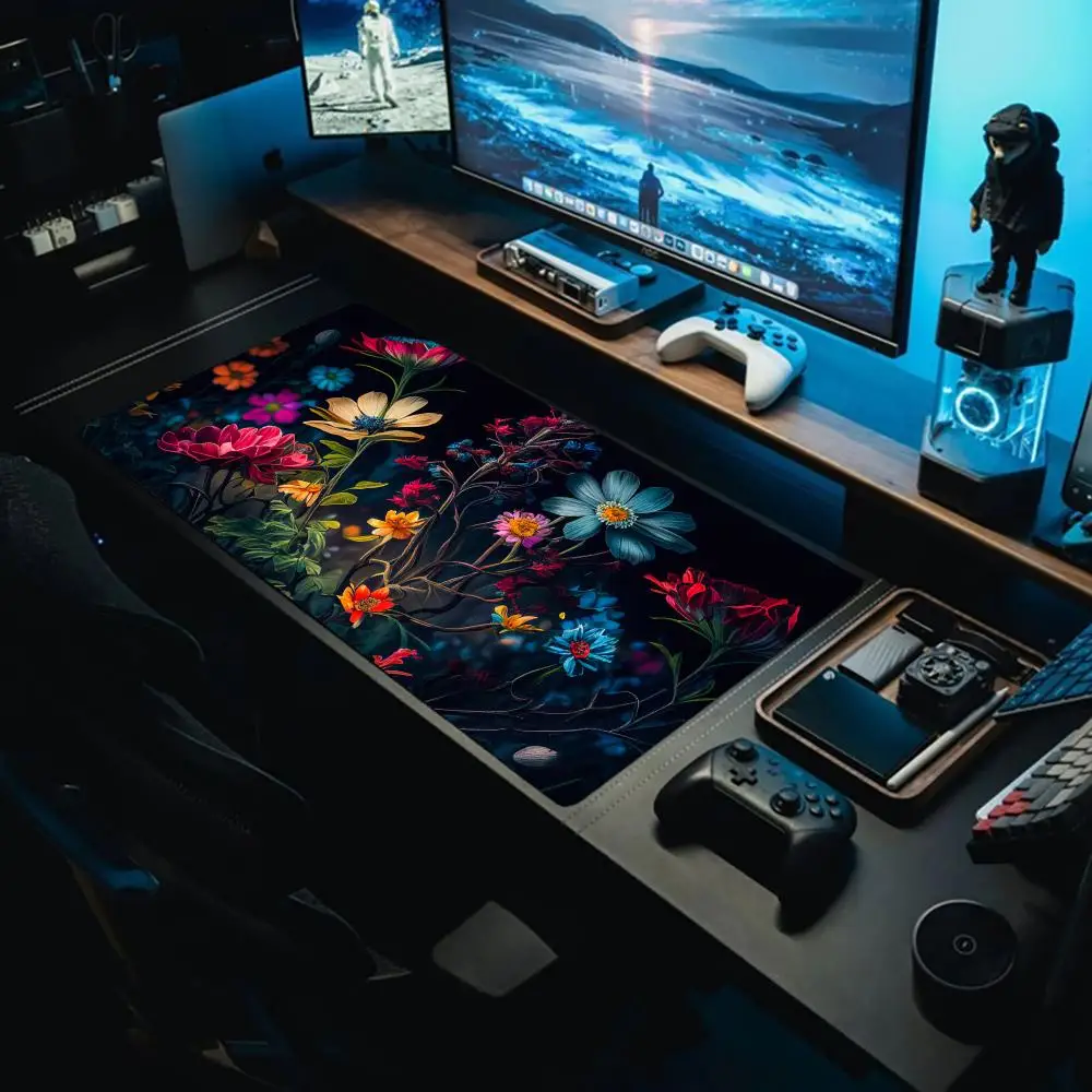 

Symphony of FlowersMouse Pad Large Gaming Mouse Pad Keyboard Gamer Rubber Anti-wrinkle mouse pad anime Non-slip Bottom Desk Mat