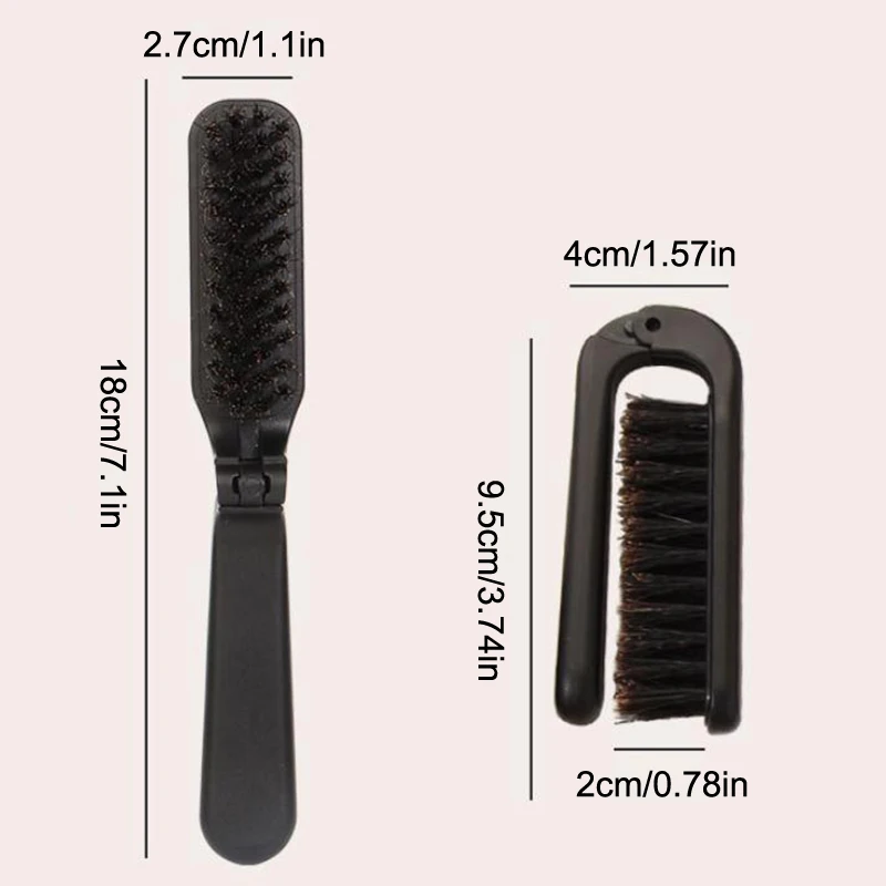 Foldable Oil Head Comb Brush Hair Care Beard Shape Dual Use Comb Brush Hair Cutting Cleaning Brush Broken Hair Comb Mini