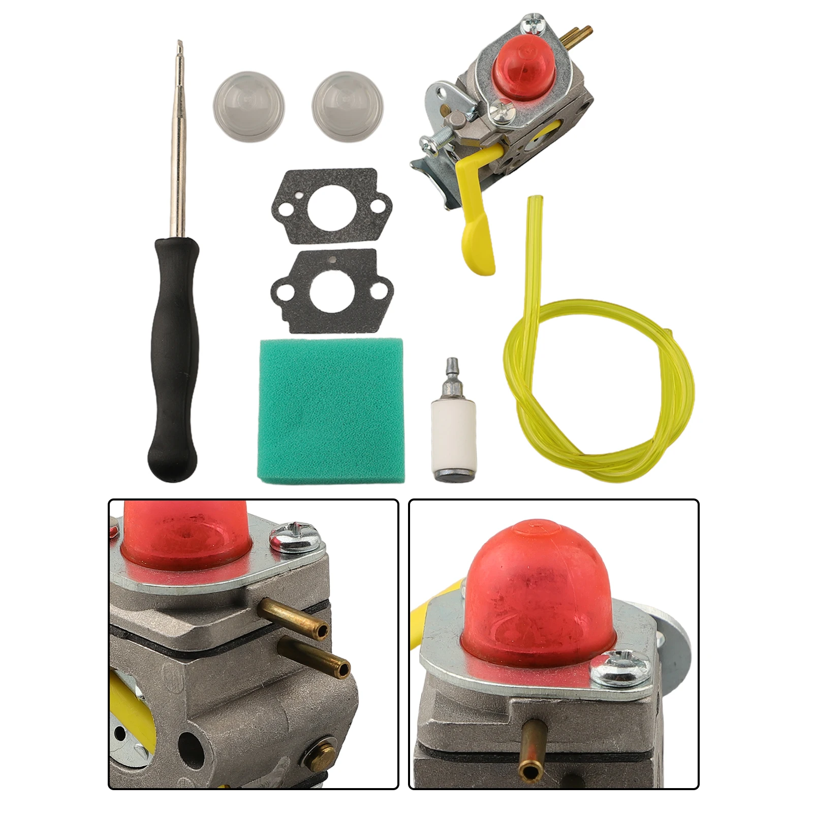 Long lasting fuel efficiency with Carburetor kit for Craftsman weedwacker 17inch 25cc Engine Gas String Trimmer