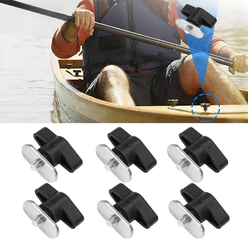 

6PCS/ Set Stainless Steel Canoe Screws with Nuts Boat Part Covered Nylon Kayak Rail Installation Marine Boat Accessories