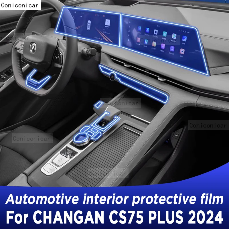

For CHANGAN CS75 PLUS 2024 Panel Dashboard Navigation Automotive Interior Protective Film TPU Anti-Scratch