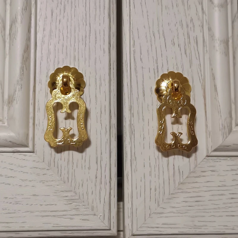 Antique Style Ring Pull for Cabinet Cupboard Drawer Rings Pulls Knob with Screws Vintage Furniture Hardware