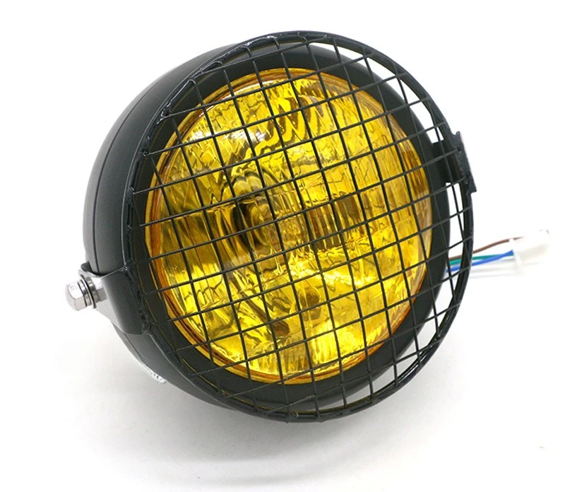 

CG125 Modified Retro Headlights GN125 Universal Black Shell Round Headlights, Motorcycle Accessories Headlight Mesh Cover