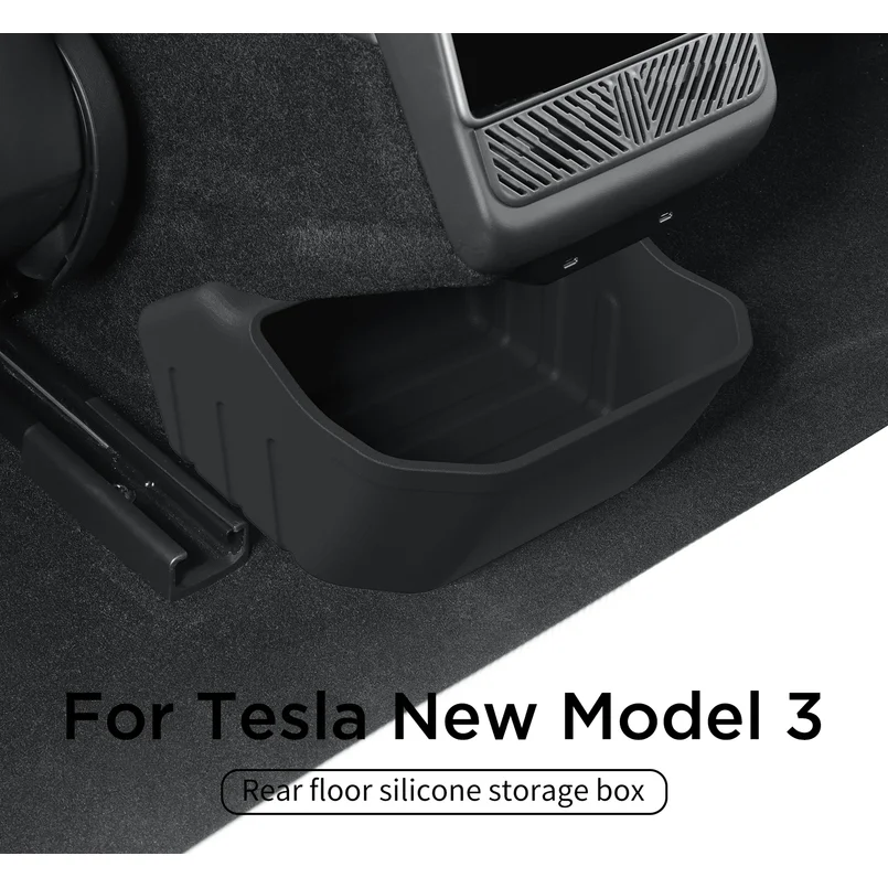 For Tesla Model 3 Highland 2025 Rear Seat Storage Box Below The Rear Air Outlet Rear Seat Organizer Tray Car Accessories 2024