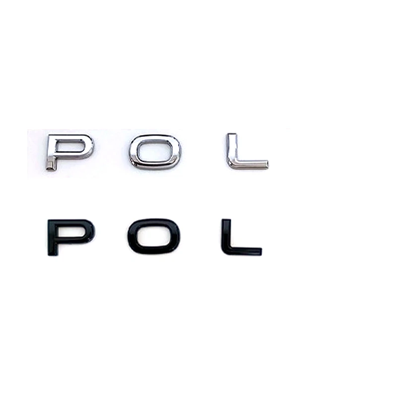 Black Color 2021 Rear Trunk Middle Letter Tailgate Logo Emblem for Polo car Accessories