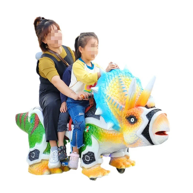 New square car stall bumper car, simulated dinosaur battery car riding park shopping mall rocking car double