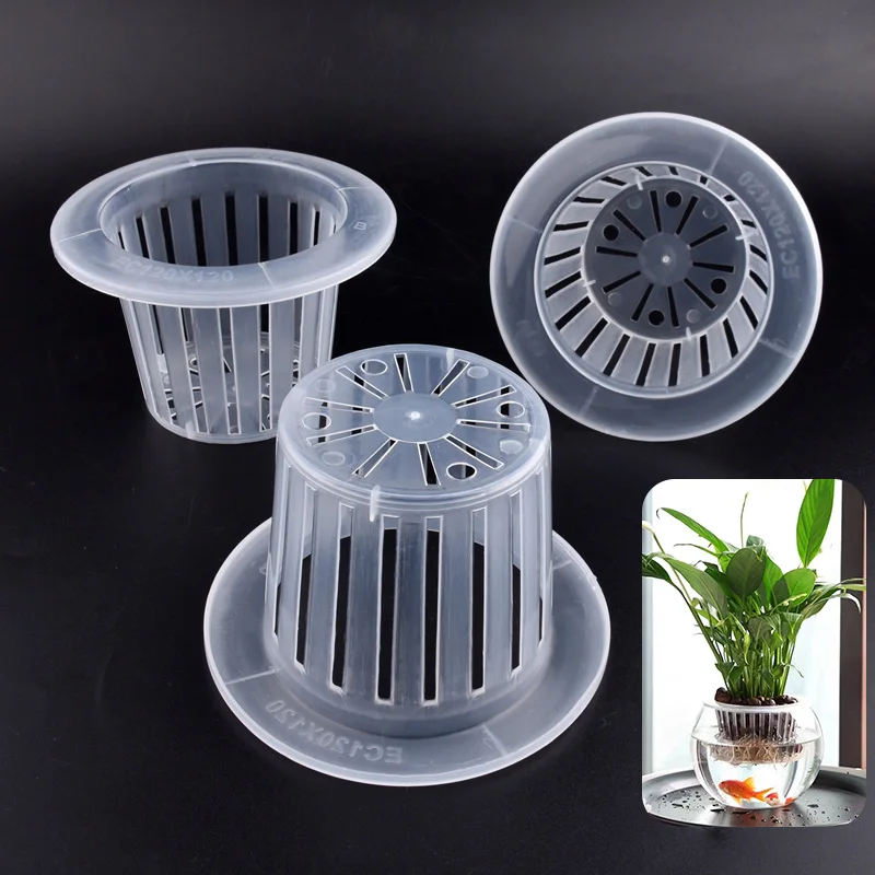 5Pcs Thicken Plastic Hydroponic Colonization Mesh Pot Plant Growth Flowerpot Orchids Soilless Growth Net Basket Nursery Tray