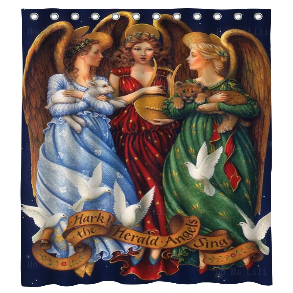 The Herald Angels Sing Fairies The Deliverance Roger And Angelica Retro Shower Curtain By Ho Me Lili For Bathroom Decor