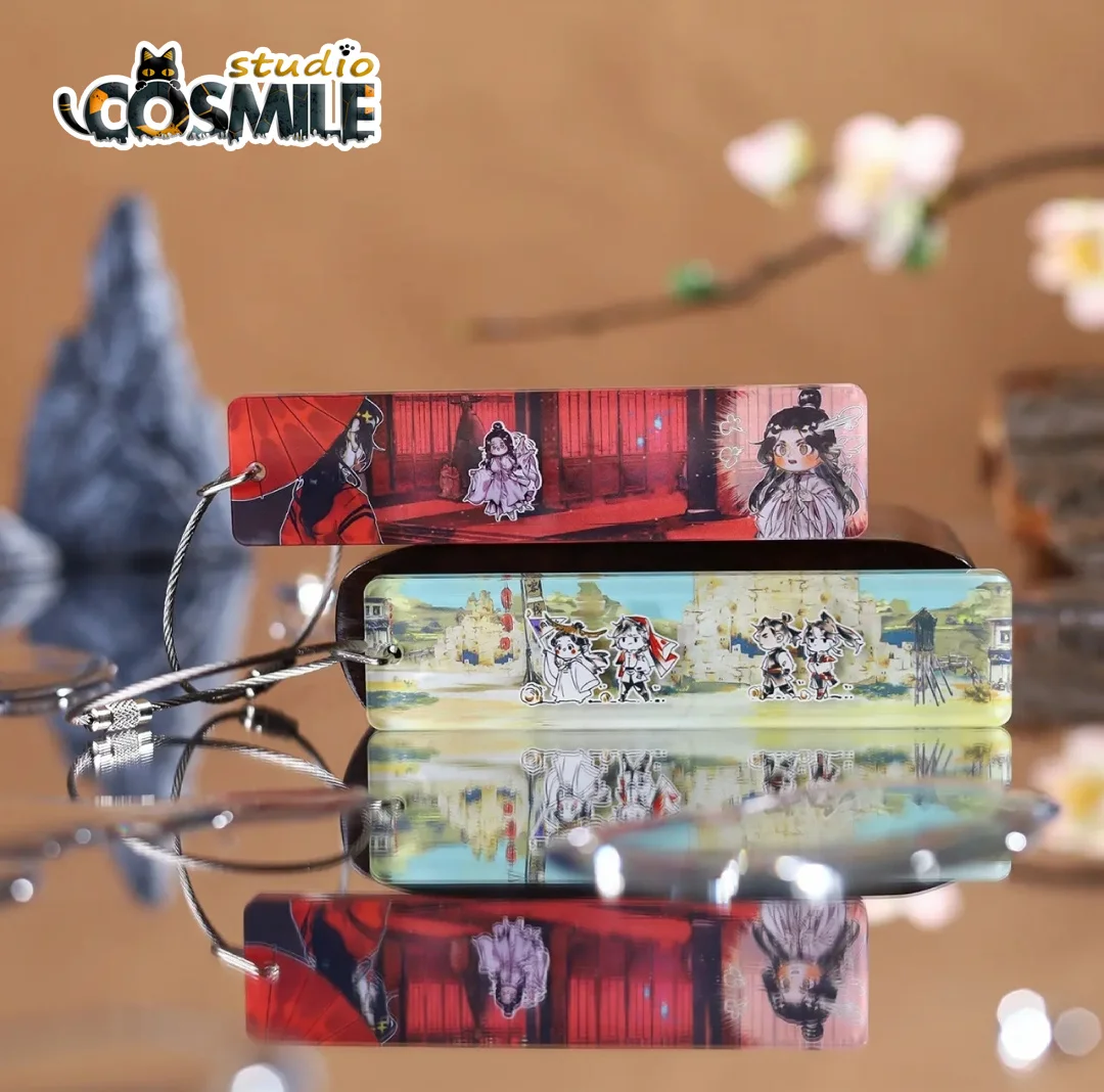 Anime Comic Tian Guan Ci Fu Official Original TGCF Hua Cheng Xie Lian BL Cute Acrylic Keychain Key Fob Key Ring You Bi Sa