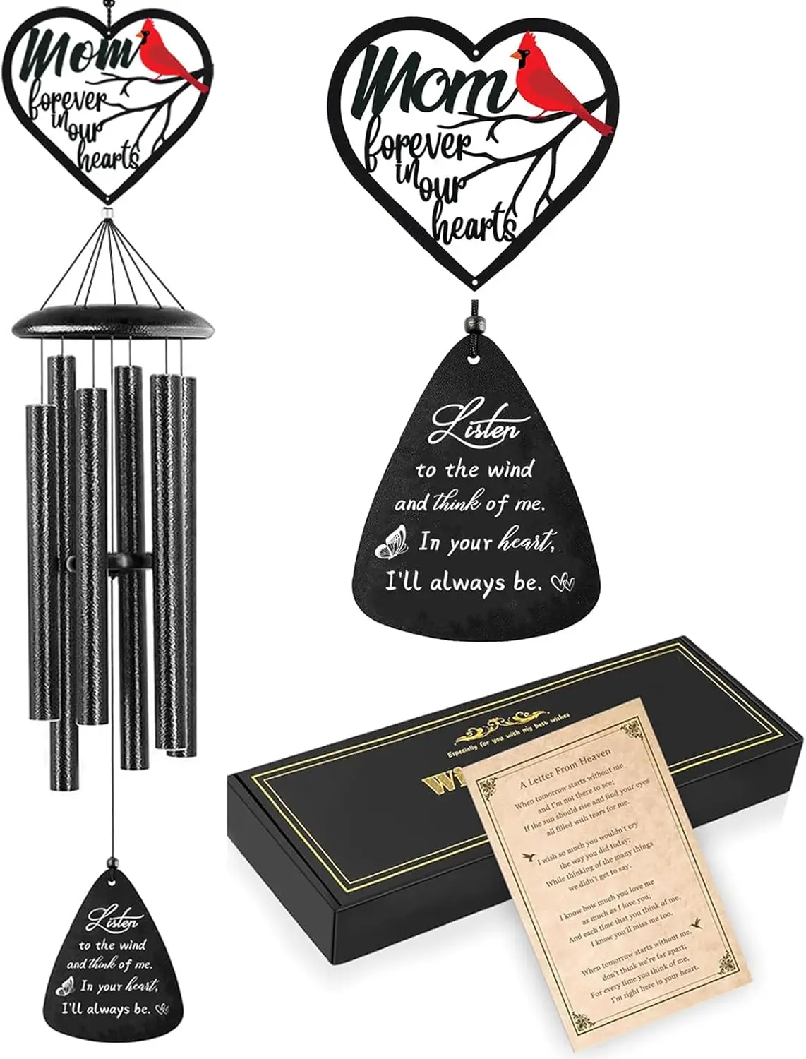 

Sympathy Gifts for Loss of Mom, Memorial Wind Chimes for Loss of Mother, Condolence Bereavement Remembrance Gift in Memory of