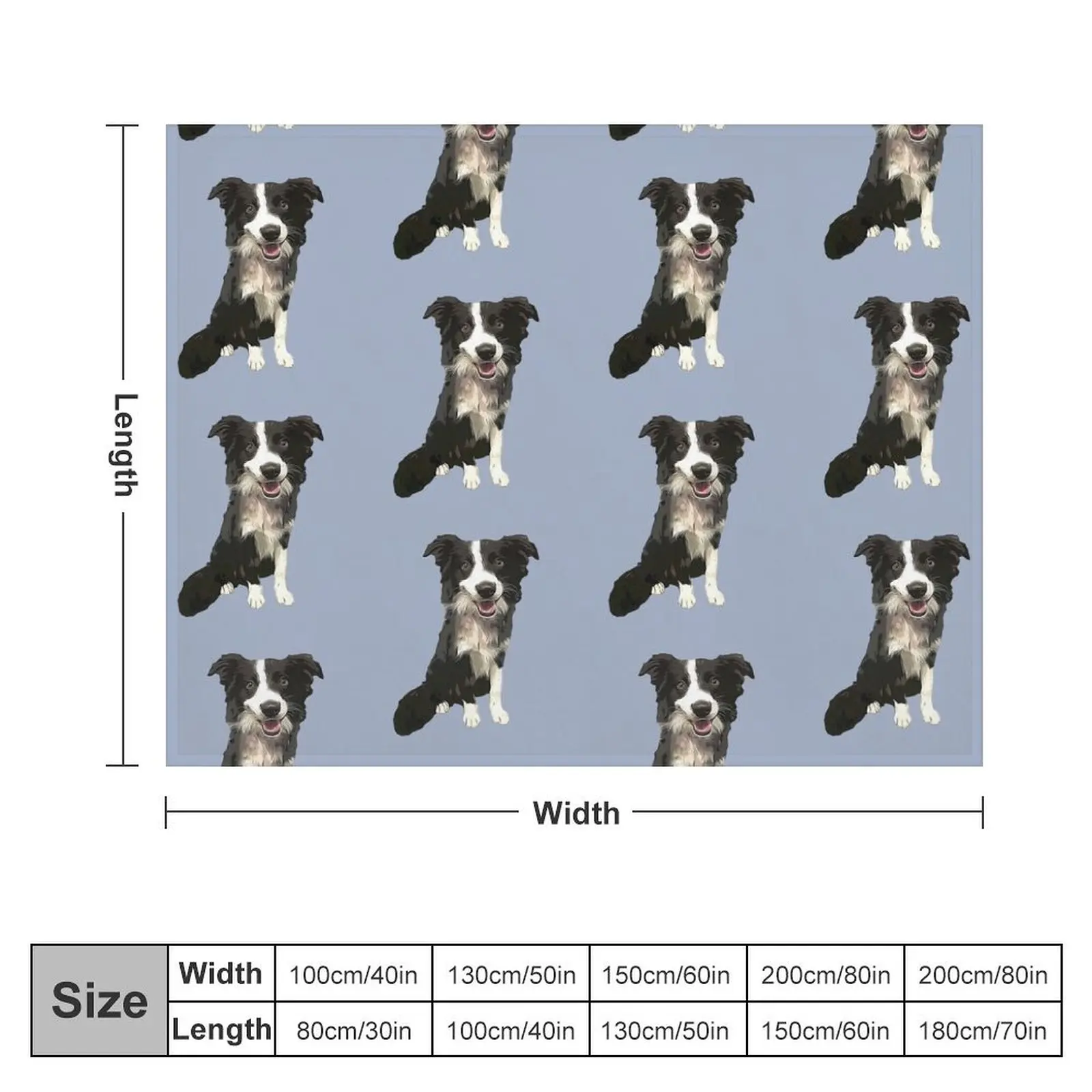 Border Collie Cartoon Dog Throw Blanket Cute Softest cosplay anime Blankets