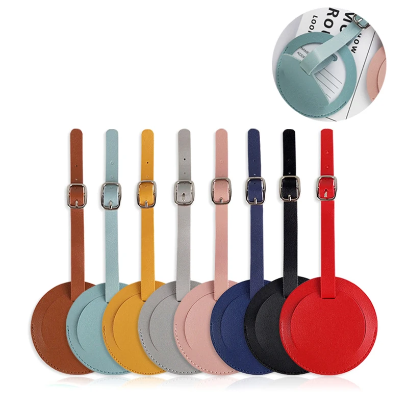 

Colorful Round Luggage Anti Lost Boarding Pass Aircraft Luggage Tag Pendant Handbag Travel Accessories Name ID Address Label