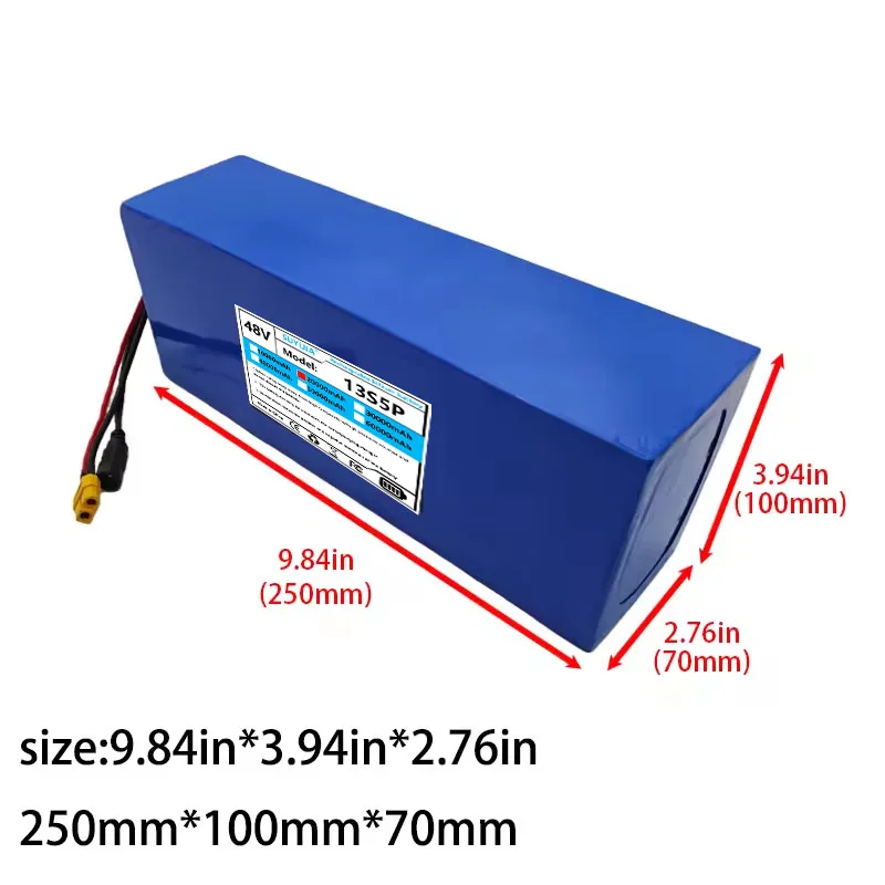 13S5P 48V 20Ah Rechargeable Lithium Battery Pack 18650 3000W,For Electric Bicycles Motorized Scooter Backup Solar Power Storage