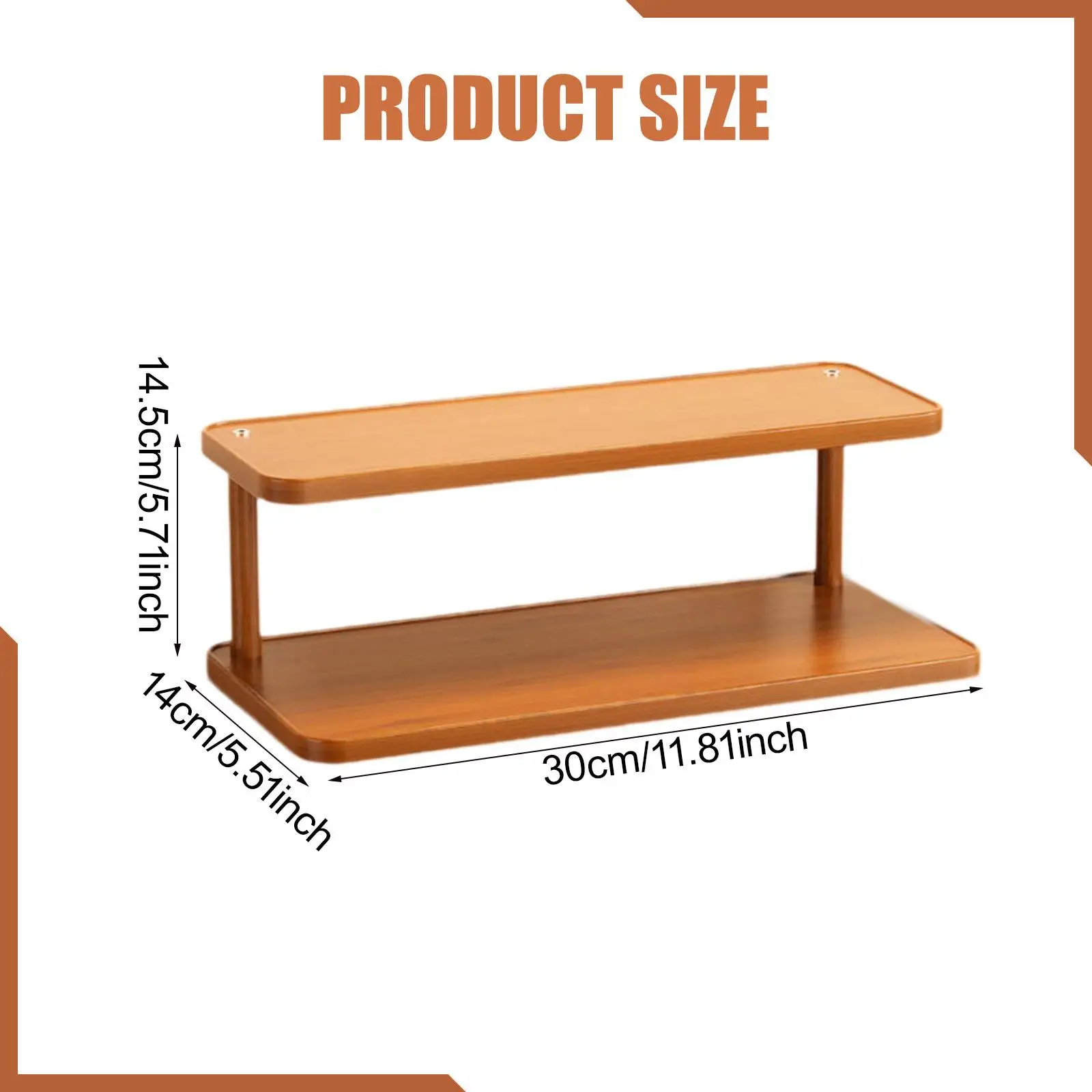 Sturdy Wood Riser Shelf with Multi Layer Organizer for Desktop Figures Storage Rack and Living Room Showcase