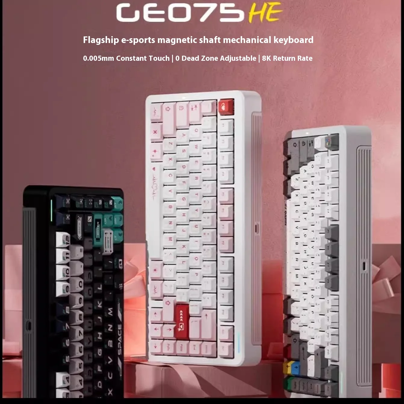 FL·ESPORTS Geo75HE Magnetic Switch Mechanical Keyboard 8K Wired Gaming Keyboard Aluminium Alloy RGB PC Gamer Accessories Custom