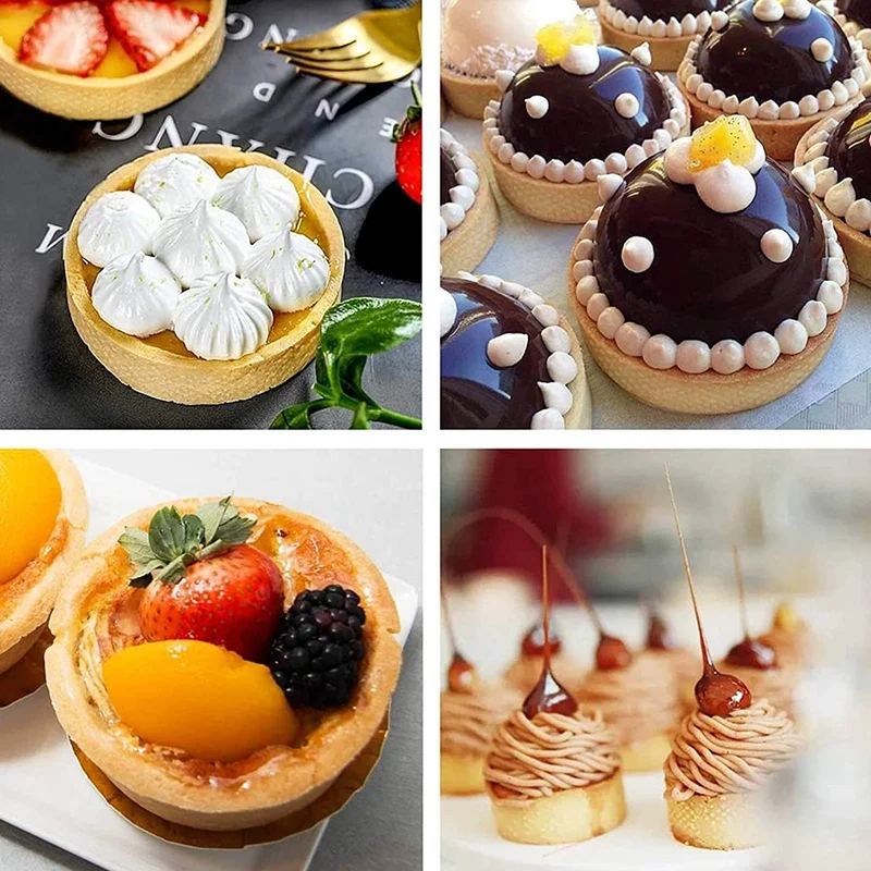 Stainless Steel Perforated Tart Ring, 20Pcs 5Cm Perforated Cake Mousse Ring,DIY Round Tart Rings For Baking Dessert Ring