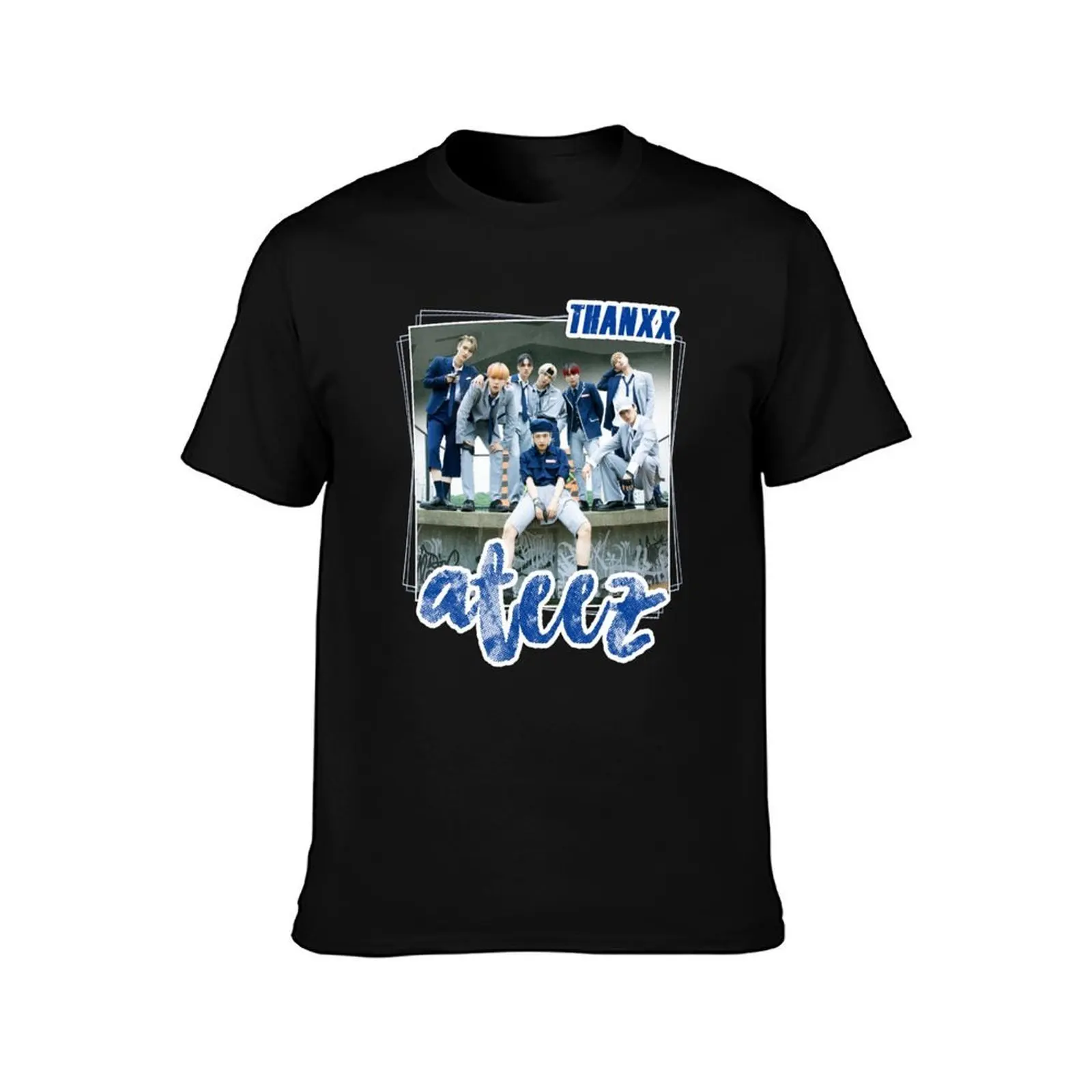 ATEEZ T-Shirt, Summer Casual Cotton Tee, Oversized Streetwear Tops, Vintage Graphic Print, Loose Fit Short Sleeve, 100% Cotton