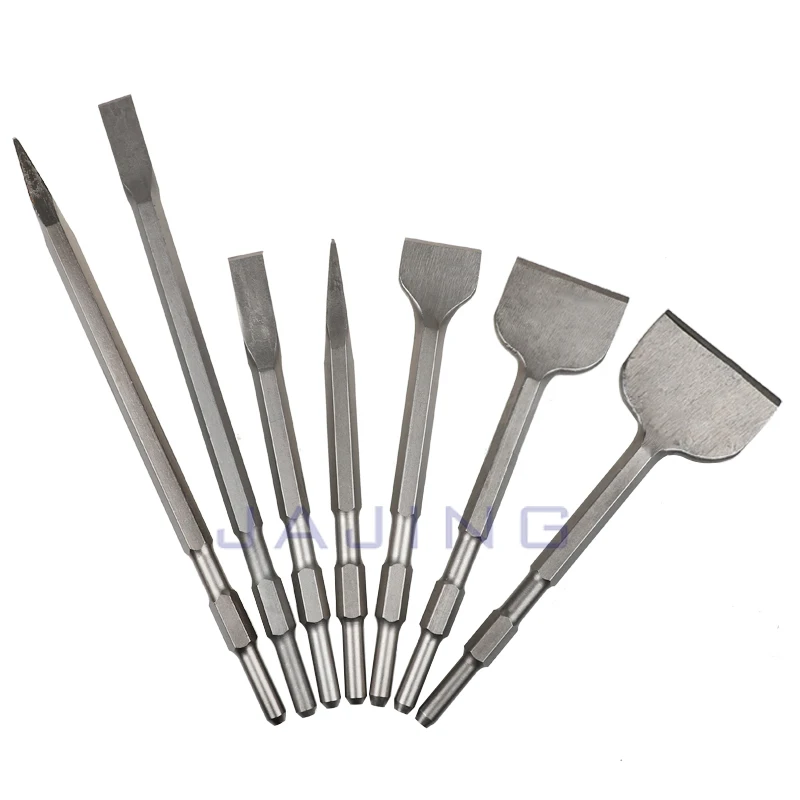 Flat Spade cinzel bit para alvenaria e concreto tijolo de pedra, Hex Shank, martelo elétrico, Bull Point, 1Pc, 17mm