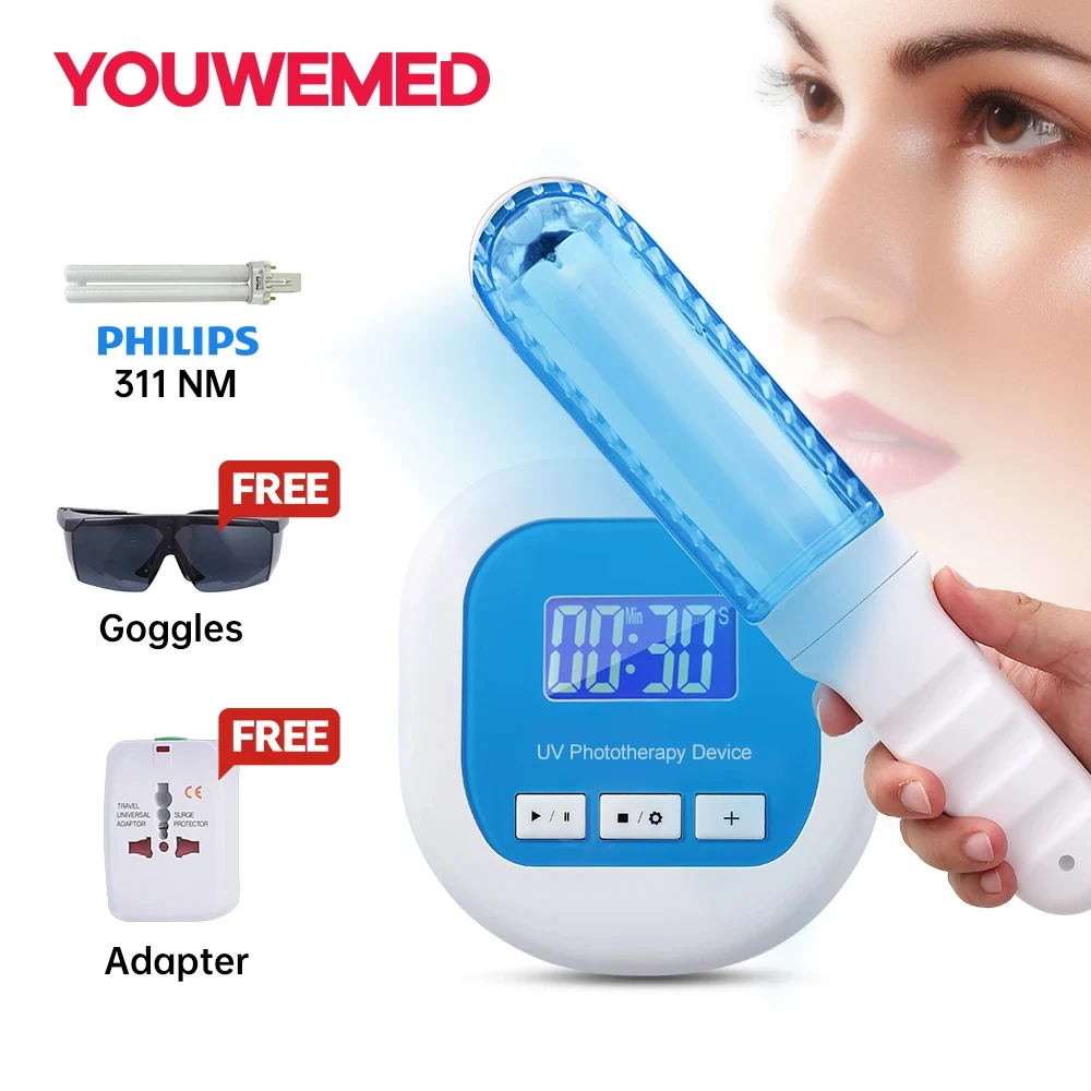 

311NM UVB Phototherapy Lamp Instrument for Vitiligo Treatment UV NarrowBand Ultraviolet Light Therapy Psoriasis Spots Eczema