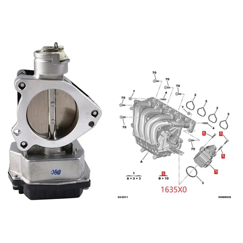 Car Electronic Throttle Body Assembly For Citroen C4 C5 C8 Jumpy 307 407 2.0 Throttle Valve 1635X0 9650787380