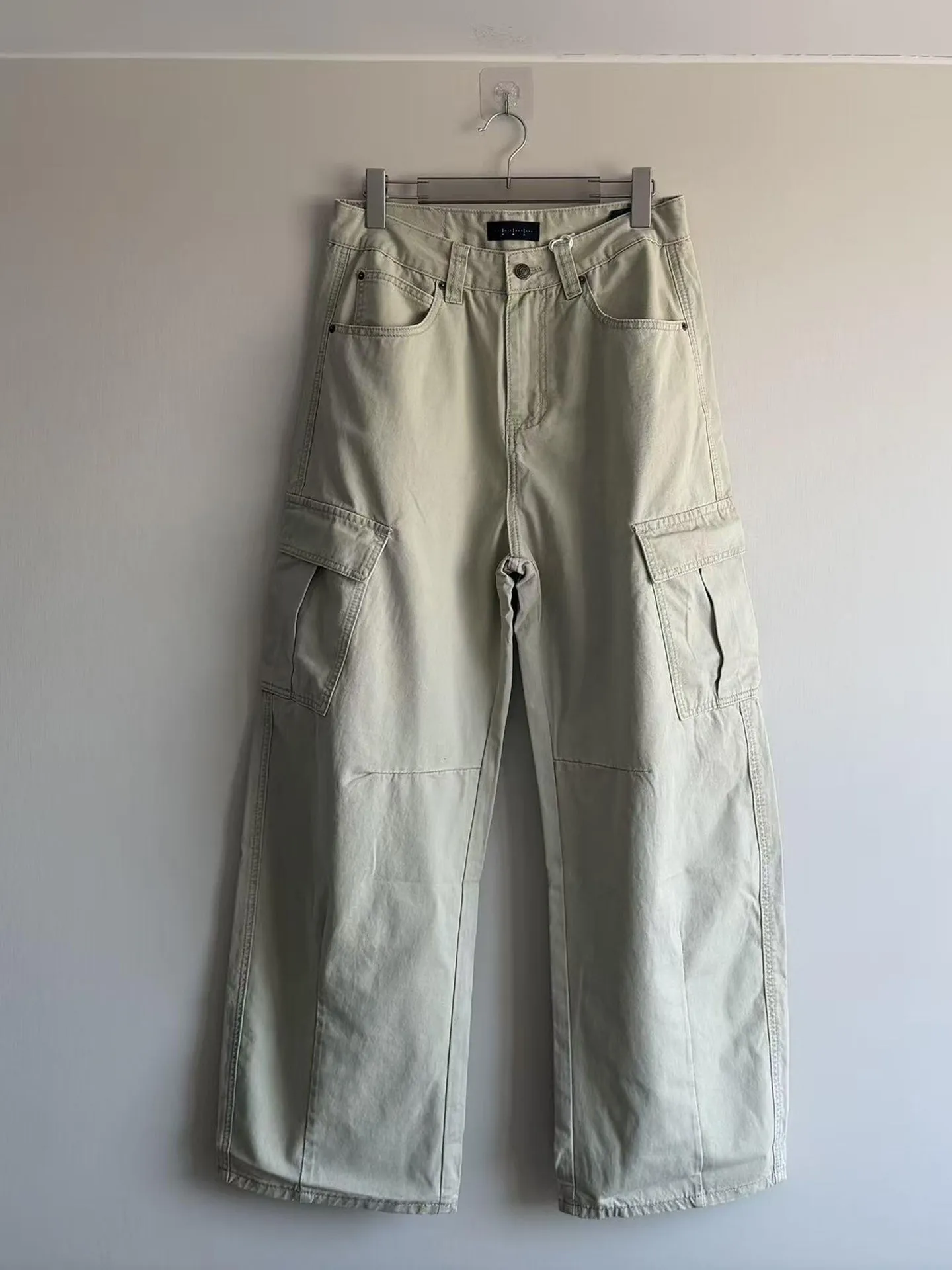 

American Sle Men's Loose Wide Leg Jeans Cotton Workwear Trousers with Multiple kets Straight Fit Casual Long Pants