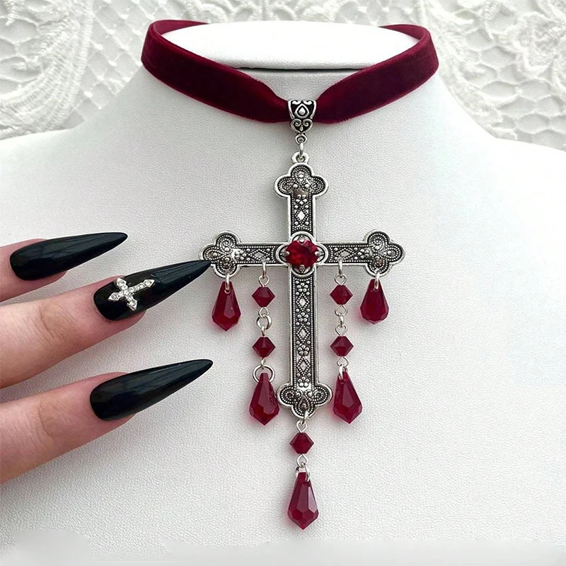 Halloween Retro Gothic Dark Style Tassel Necklace Suitable For Women's Daily Holiday Parties Wearing Fashionable Necklace