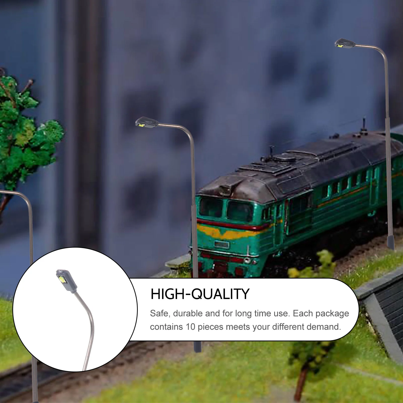 10 PCS Standing Floor Lamp Sand Table Model Railroad Post Scaled Street Light Layout Mini 1/150 Railway Man