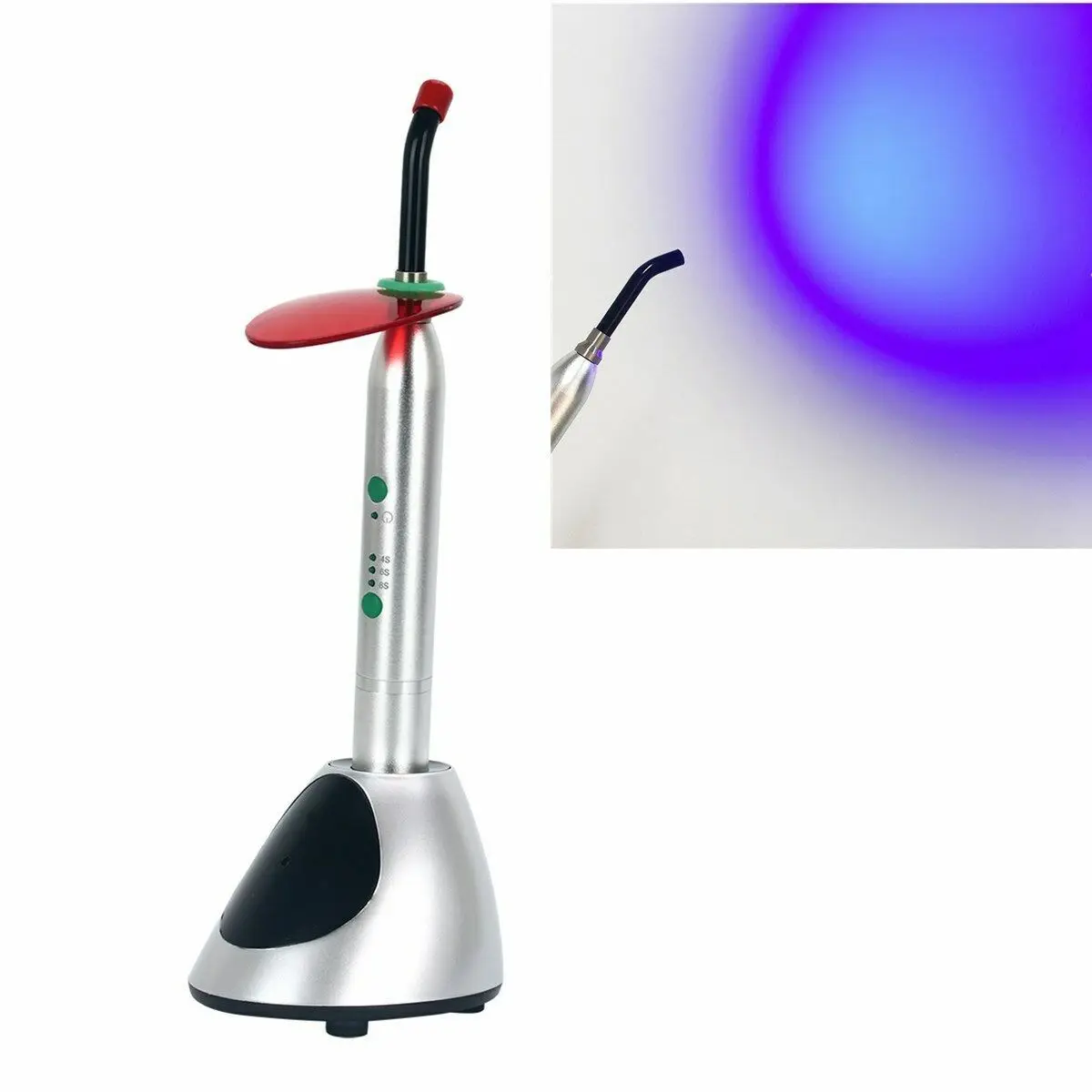 

Wireless Cordless Dental LED Cordless Orthodontics Curing Light Lamp 2000MW Automatic Silver Color