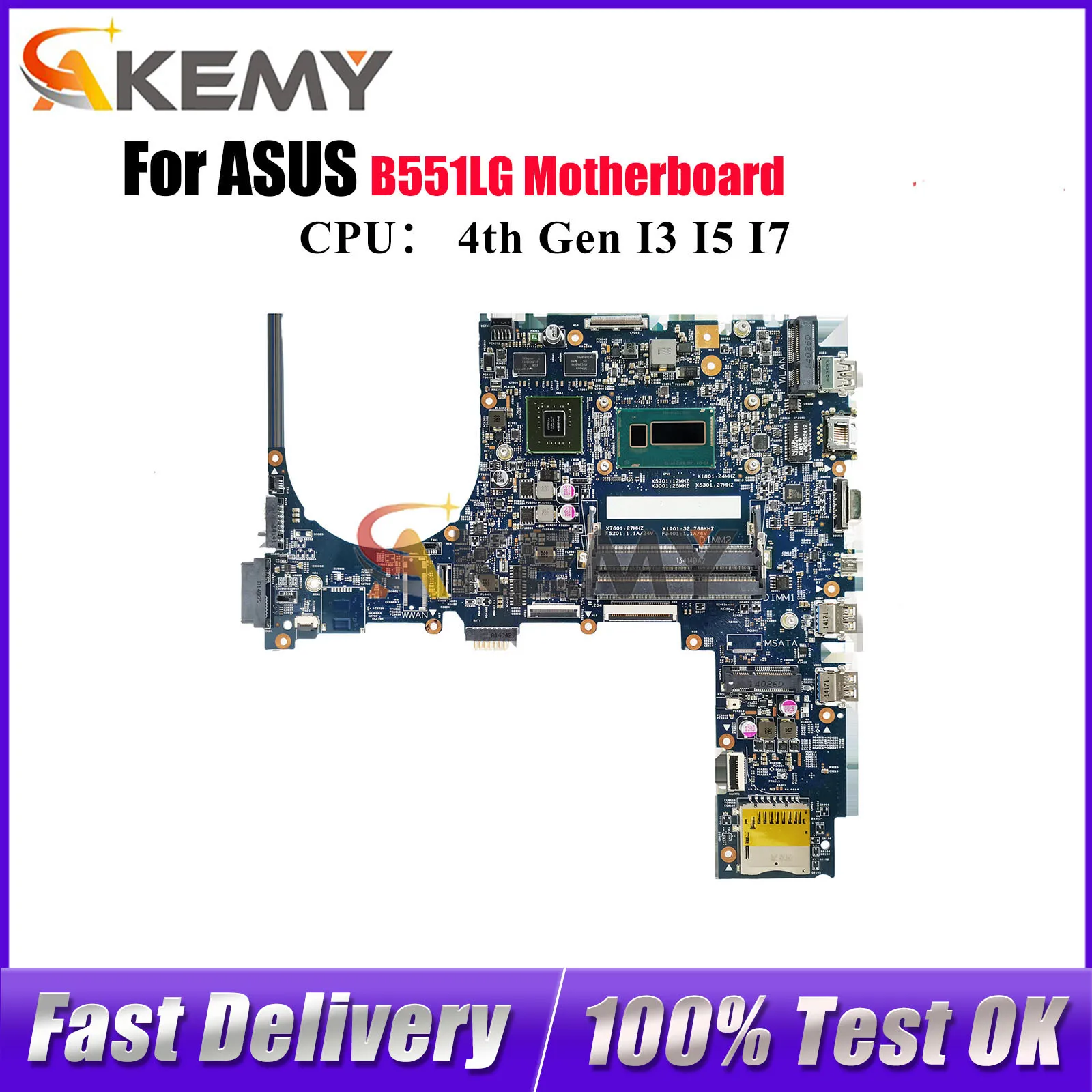 

B551LG Материнская плата для ноутбука ASUS ExpertBook B551LG B551L Материнская плата для ноутбука с процессором I3 I5 I7 100% тестирование ОК быстрая доставка stk