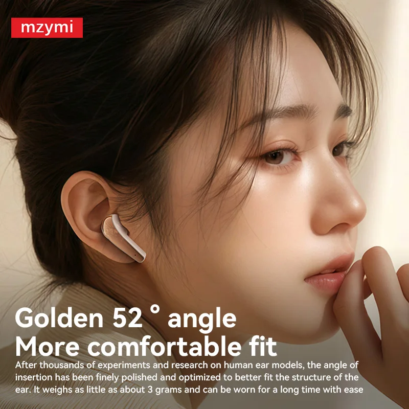 mzymi TWS Wireless Earbuds Q13 Bluetooth 5.4 Earphones Noise Cancelling Gaming Headphones Hifi Sound Sports Headset For XIAOMI