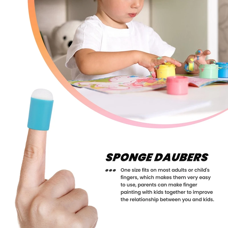 40 قطعة إصبع الإسفنج Daubers إصبع اللوحة الإسفنج الحرفية رسم الإسفنج Dauber مجموعة لطلاء الحبر الفني الحرف بطاقة