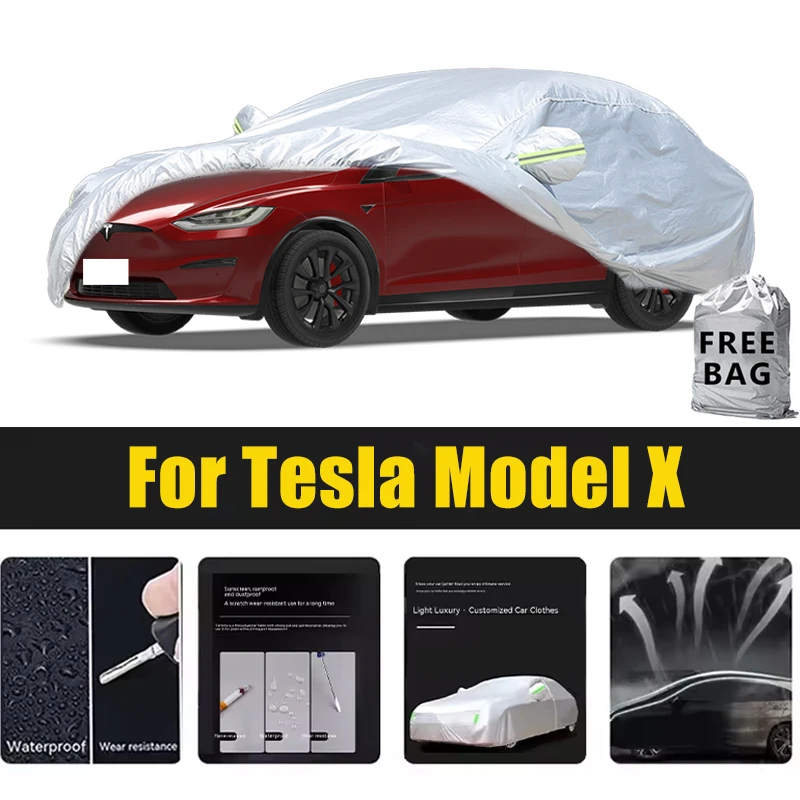 

For Tesla Model X Car Cover Outdoor Protection Covers Snow Sunshade Waterproof Dustproof Exterior UV Car Accessories