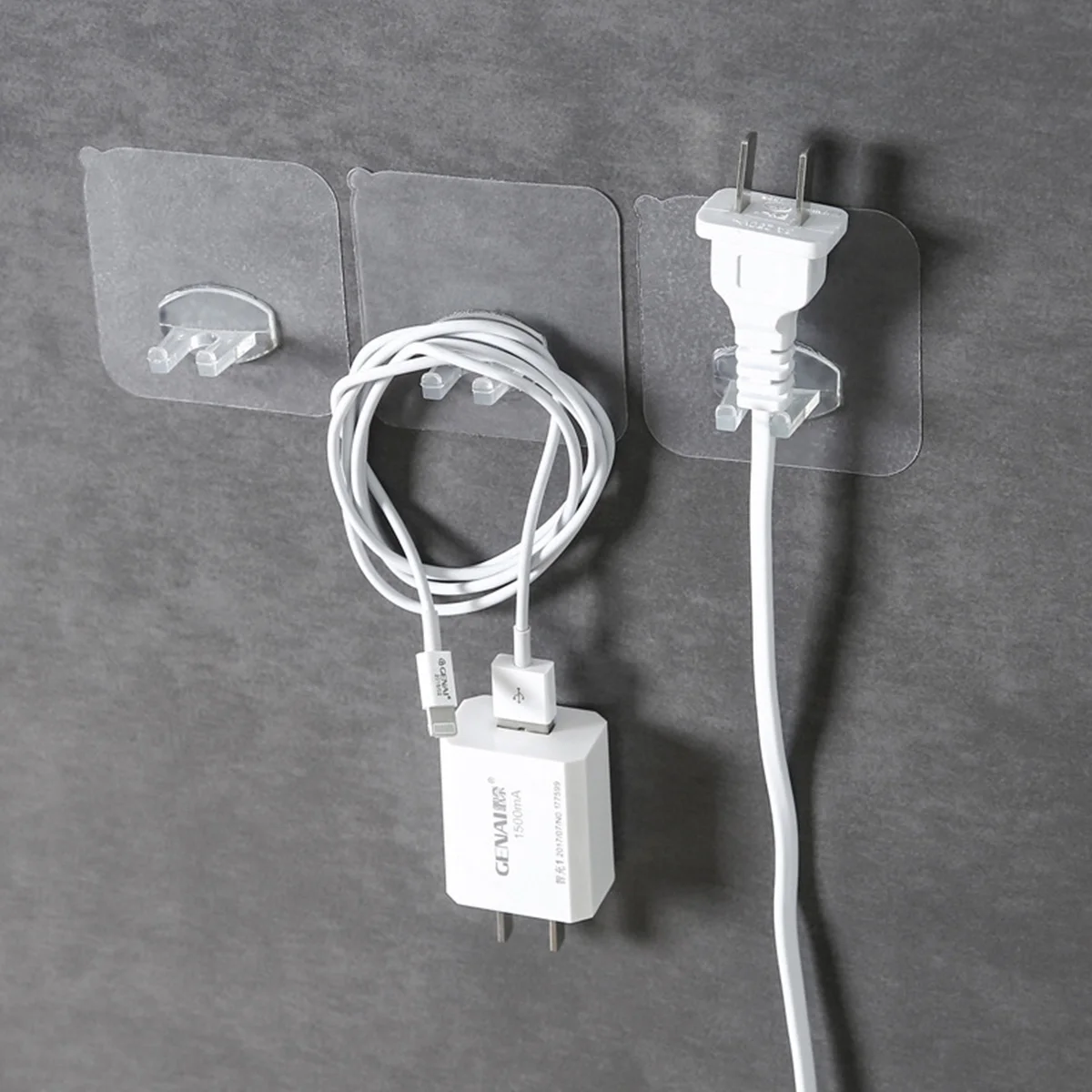 

6Pcs Toothbrush Rack Easy Install No Drill Bathroom Organizer Multi-Functional Plastic Hook for Razors Plugs Transparent