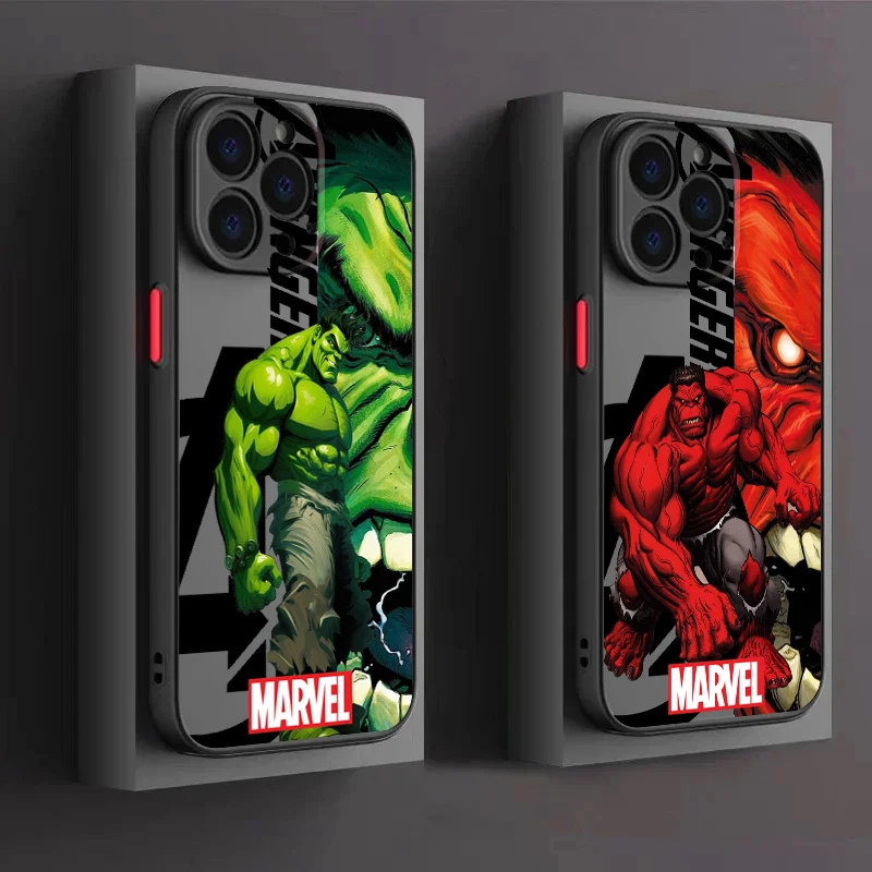 

Marvel Avengers SpiderMan Hulk Frosted Translucent For Apple iPhone 16 15 14 13 12 11 XS XR X Pro Max Plus Mini Matte