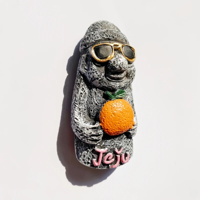 كوريا الجنوبية، جزيرة جيجو، حجر الجد، تذكار سياحي، لوحة ثلاثية الأبعاد، ديكور معلق، ملصق ثلاجة مغناطيسي #2