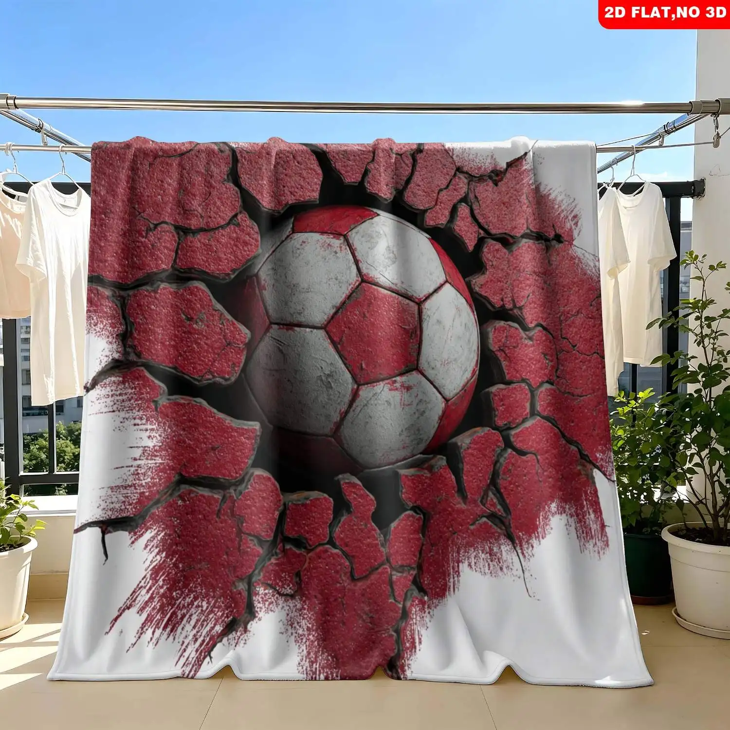 Sports Football Soccer Ball Pop Art Throw Blanket Cozy Decorative Lap Throw Gift for Game Lovers
