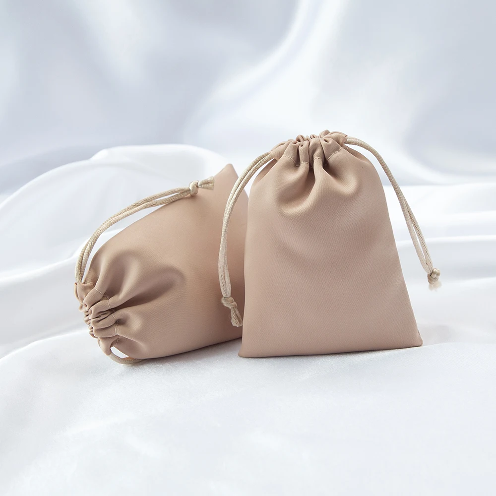 10Pcs Soft Elegant Satin Drawstring Pouches Multi-scene Storage Bags for Jewelry Cosmetics  and Hair Ornaments for Gift Packing