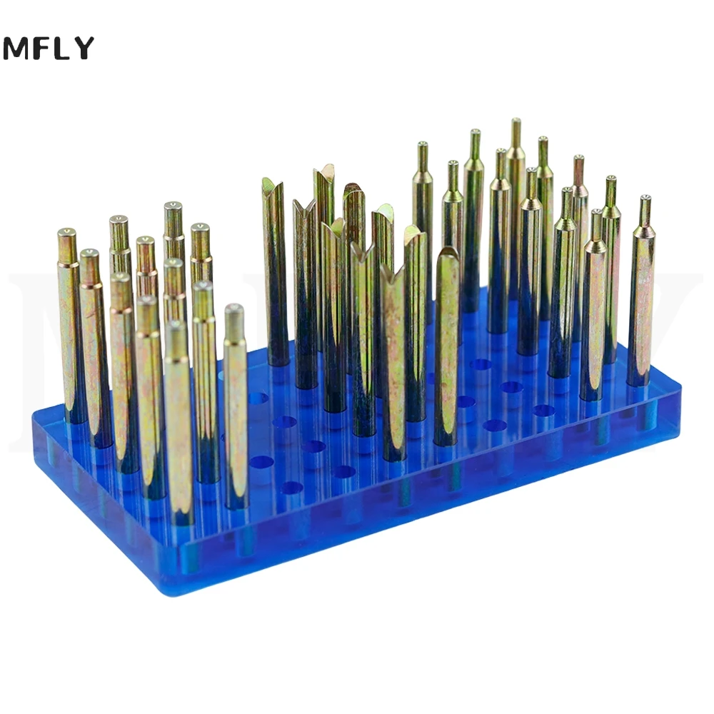 34PCS High Precision Gem Dopsticks Set Diameter 6MM Length 65MM Gemstone Dop Stick with Storage Box Stone Faceting Grinding Tool