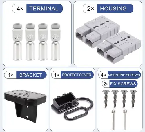 Imagen 2 del producto 2 uds 50A para conector de carga Anderson 2P 600V enchufe rápido conectores de alimentación de batería de coche conectores de Cable eléctrico