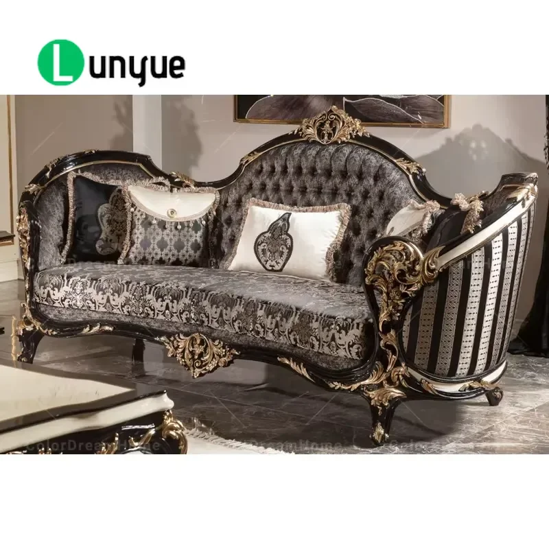 Luxury Antique French Style Living Room Sofa Set High Quality Home Furniture Comfortable Elegant Design For Modern House