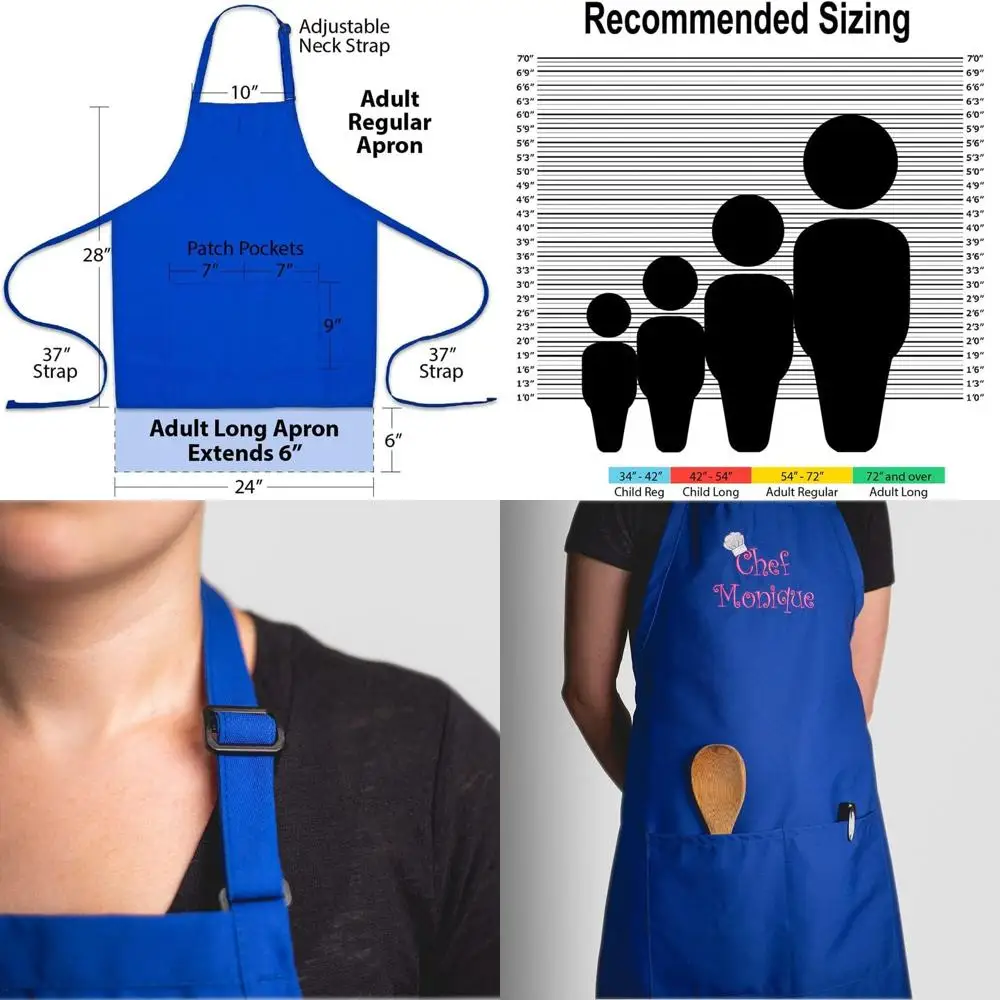 

Personalized Embroidered Apron and Hat Set for Men and Women - Perfect for Mother's Day, Kitchen, BBQ, and Grilling