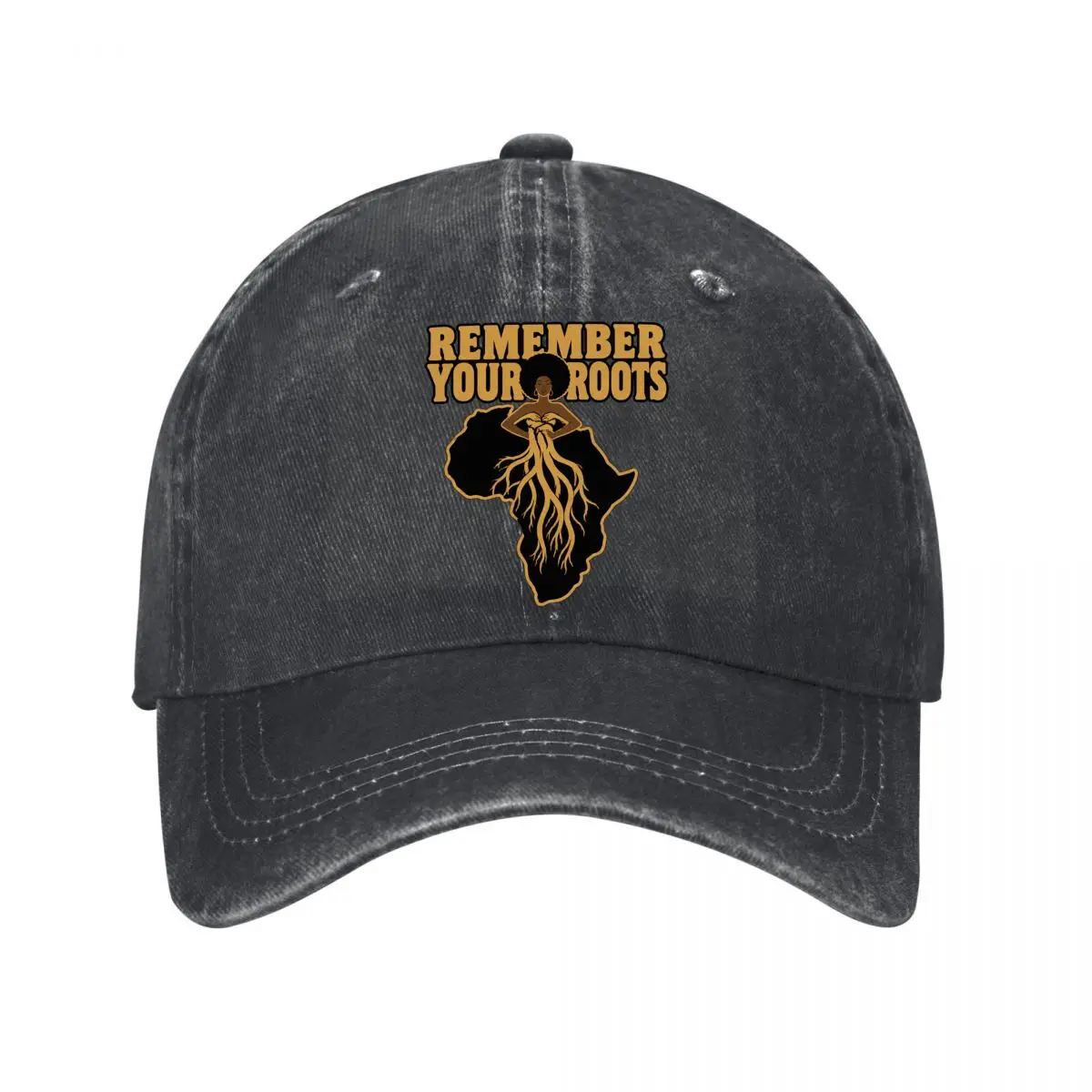 Remember Your Roots African Woman Heritage Design Washed Baseball Cap Outdoor Hat
