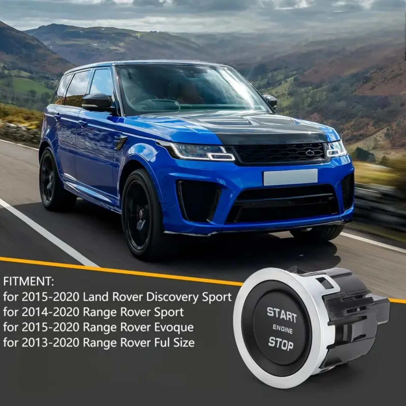

Ignition Start Stop Button Switch Compatible with Land Rover Range Rover/Sport/Evoque/Discovery Sport 2013-2020 Replacement