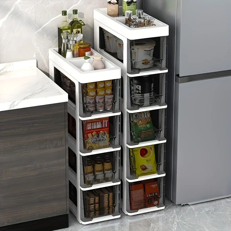 

Multilayer Storage Organizer, Spacer Rack for Bathroom, Kitchen, Living Room, Bedroom Essentials, Floor Cabinet with Drawers