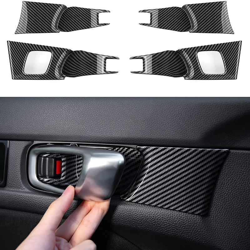 For Honda Civic 11th Gen Accessories 2022 2023 Sporty Design Carbon Fiber Style Car Interior Handle Bowl Cover Trim
