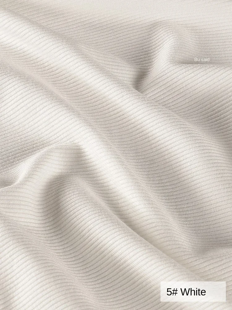 Knitted Ribbed Fabric Spring Summer Elasticity Striped Slim Fitting Designer Cloth Apparel Sewing Fabric Rayon Spandex Material