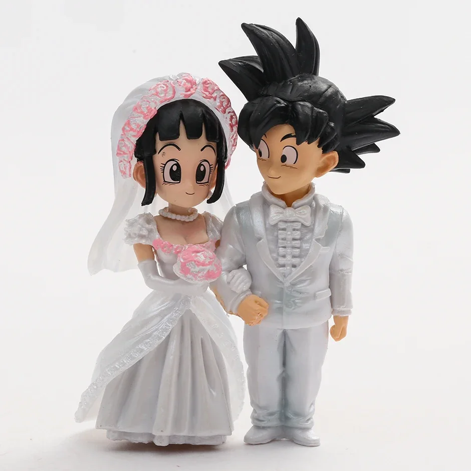 Wedding Son Goku Chichi PVC Collectible Figure Model Toy Desktop Doll Gift